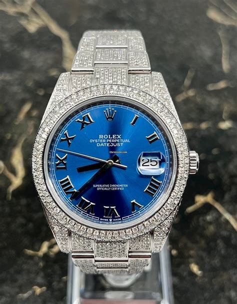 iced out rolex for sale